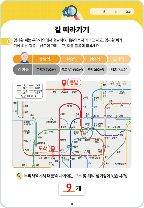 1·3주차 워크북 - 인지기능 집중 훈련 교재 예시 01